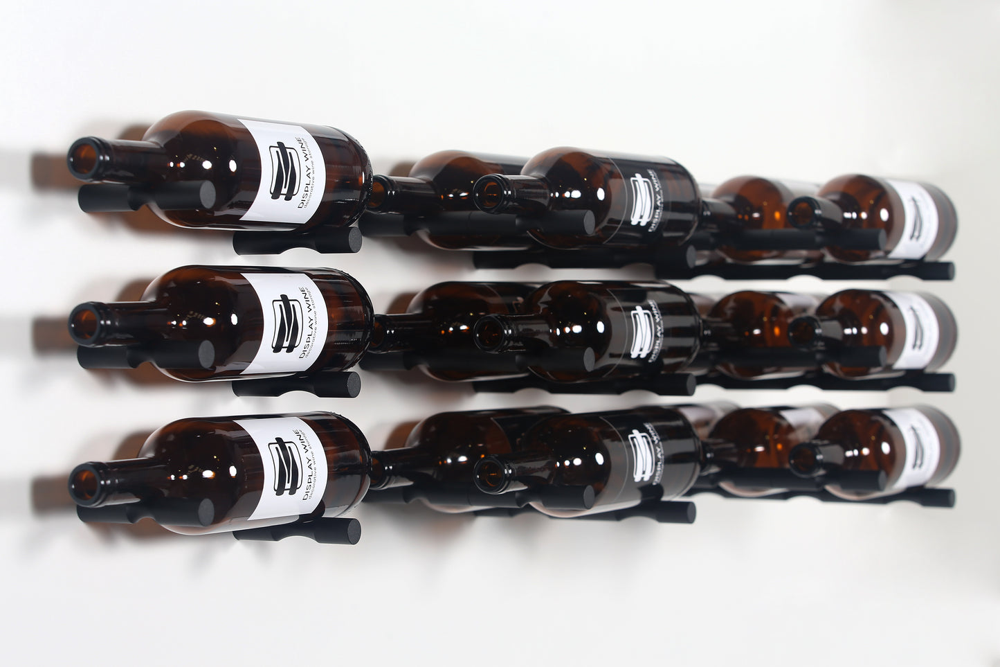 Wine Display Pins 10 Bottle Set | Label Facing Black Wall Mount