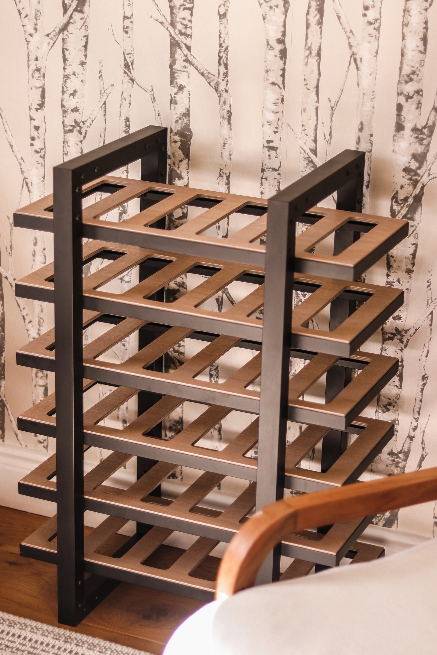 THE VENETO WINE RACK - 72 BOTTLES (BLACK ALUMINIUM UPRIGHTS)